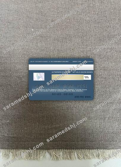 Dominica Barnett Capital Bank visa debit card photolook back